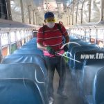 Desinfectan buses de la terminal del Mercado Mayoreo nicaragua