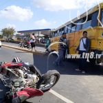 Motociclistas lesionados luego que busero irrespetara señal de alto nicaragua