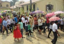 Feligreses católicos celebran domingo de ramos en Jalapa nicaragua