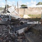 Pared cae encima de un vehículo en Estelí nicaragua