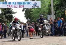 Carrera de motos por la paz en la Isla de Ometepe Carrera de motos por la paz