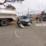 Motociclista se estrella contra un vehículo en Santo Tomás, Chontales nicaragua