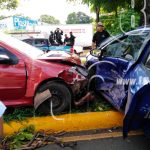 Fuerte choque en Ctra. Masaya deja a una señora de 63 años lesionada nicaragua