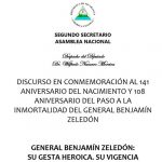 141 aniversario del nacimiento del General Benjamín Zeledón nicaragua