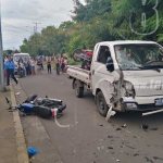 Motociclista fallece al estrellarse contra un camioncito en el barrio René Cisneros nicragua