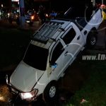 Ileso de milagro tras perder el control de su camioneta y caer a un cauce nicaragua