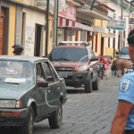 Agentes de la policía brindan seguridad a la población de Somoto nicaragua