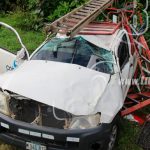 Bluefields: Camioneta termina volcada tras accidente de tránsito nicaragua