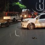 Motociclista lesionado al impactar contra un vehículo que no respetó Alto nicaragua