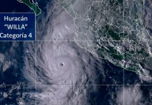 Se fortalece a categoría 4 en el Pacífico el huracán Willa