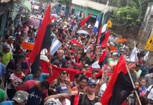 en apoyo al gobierno sandinista