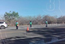 Policía de transito realiza prueba masiva de alcohol en el empalme La Boquita nicaragua