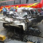 Impacto entre bus y carro deja un muerto y varios heridos en Rivas accidnete de transito