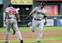 Moreland y Benintendi jonronean, Boston gana 9-3 a Astros boston
