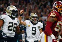 Brees hace historia y Saints destrozan 43-19 a Redskins drew