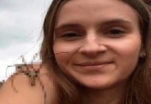 Mujer deja caminar a un terrorífico insecto por su cara mujer