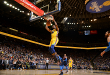 Durant venga derrotas y Warriors apabullan 112-80 a Thunder