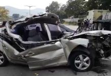 Niña de un año y su madre sobreviven a violento accidente (Video) accidente de trafico