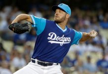 Hill ayuda a los Dodgers a ganarle a los Padres 11-1 dodgers