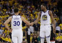 Durant aporta 35 y Warriors ganan 1ro de serie ante Rockets kevin