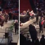 Graduado quiso recibir su diploma con acto acrobático, pero todo terminó mal graduado