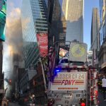 Fuerte incendio en rascacielos del Times Square de Nueva York estados unidos