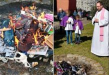 Curas queman libros de Potter por ir contra las enseñanzas de Dios polonia