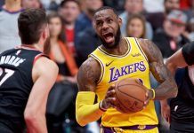 LeBron mete 28 y Lakers vencen 114-110 a los Trail Blazers lebron