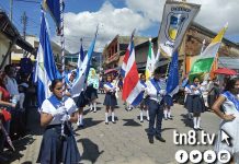 Masiva participación de estudiantes en desfile patrio de San Juan de Río Coco madriz
