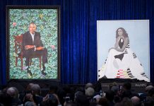 Los Obama presentan su colorido retrato oficial en un museo de Washington estados unidos