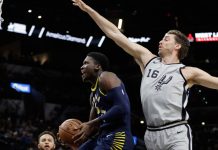 Con 19 puntos de Oladipo, los Pacers vencen 94-86 a Spurs