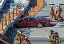 Recuperan tres cuerpos sin vida del puente colapsado de Miami Dade policia de miami dade