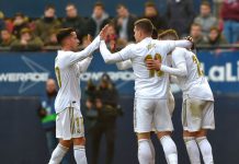 Real Madrid golea a Osasuna y mete presión al Barcelona