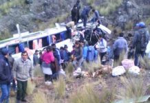 Microbús cae a abismo y deja 7 muertos y 40 heridos en Perú microbus volcado