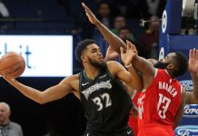Towns y Wolves lucen en 2da mitad y vencen a Rockets karl