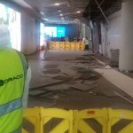 Fuerte granizada desprende techo de aeropuerto en Bogotá colombia