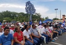 «Una nación por la paz «, se proclamó desde la rotonda, Hugo Chávez nicaragua