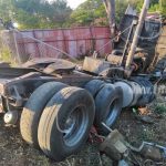 Cabezal reducido a chatarra al volcarse en el Km 13 de Ctra. Sur nicaragua