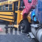 Varios lesionados tras choque entre bus, camión y moto en Estelí nicaragua