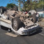 Choque hace volar a un vehículo y deja tres lesionadas en Managua nicaragua