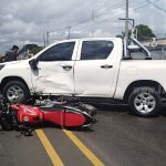Acompañante de motociclista lesionado tras accidente en Las Palmas nicaragua