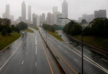 Amenaza de tornado en Atlanta, EE. UU estados unidos