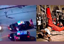 Policías detienen a un hombre y baila antes que lo esposen policias
