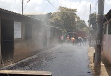 Mejoran más de mil metros cuadrados de calles en barrio René Cisneros nicaragua