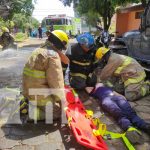Bomberos realizan ejercicio demostrativo sobre accidente en Managua nicaragua