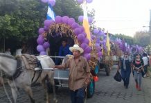 Realizan vela de las carretas peregrinas en Monimbó nicaragua