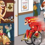Así se verían los héroes y personajes de Disney en su vejez (FOTOS) ilustracion de flash viejito