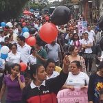 Población de Nueva Guinea se une a caminata por el trabajo y la paz nicaragua