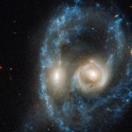 Captan una rara colisión de galaxias con forma de un rostro siniestro nicaragua