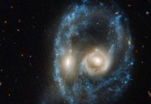 Captan una rara colisión de galaxias con forma de un rostro siniestro nicaragua